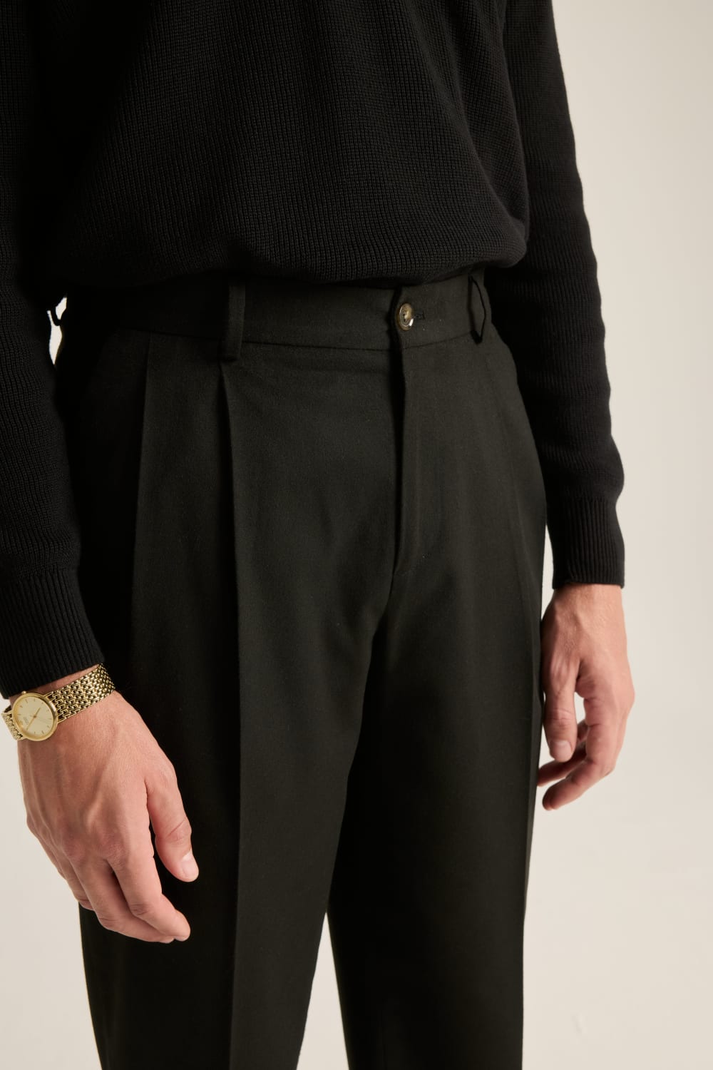 Batts-Marcus Yüksel Bel Pantolon Siyah-Pantolon-2-Milagron.com