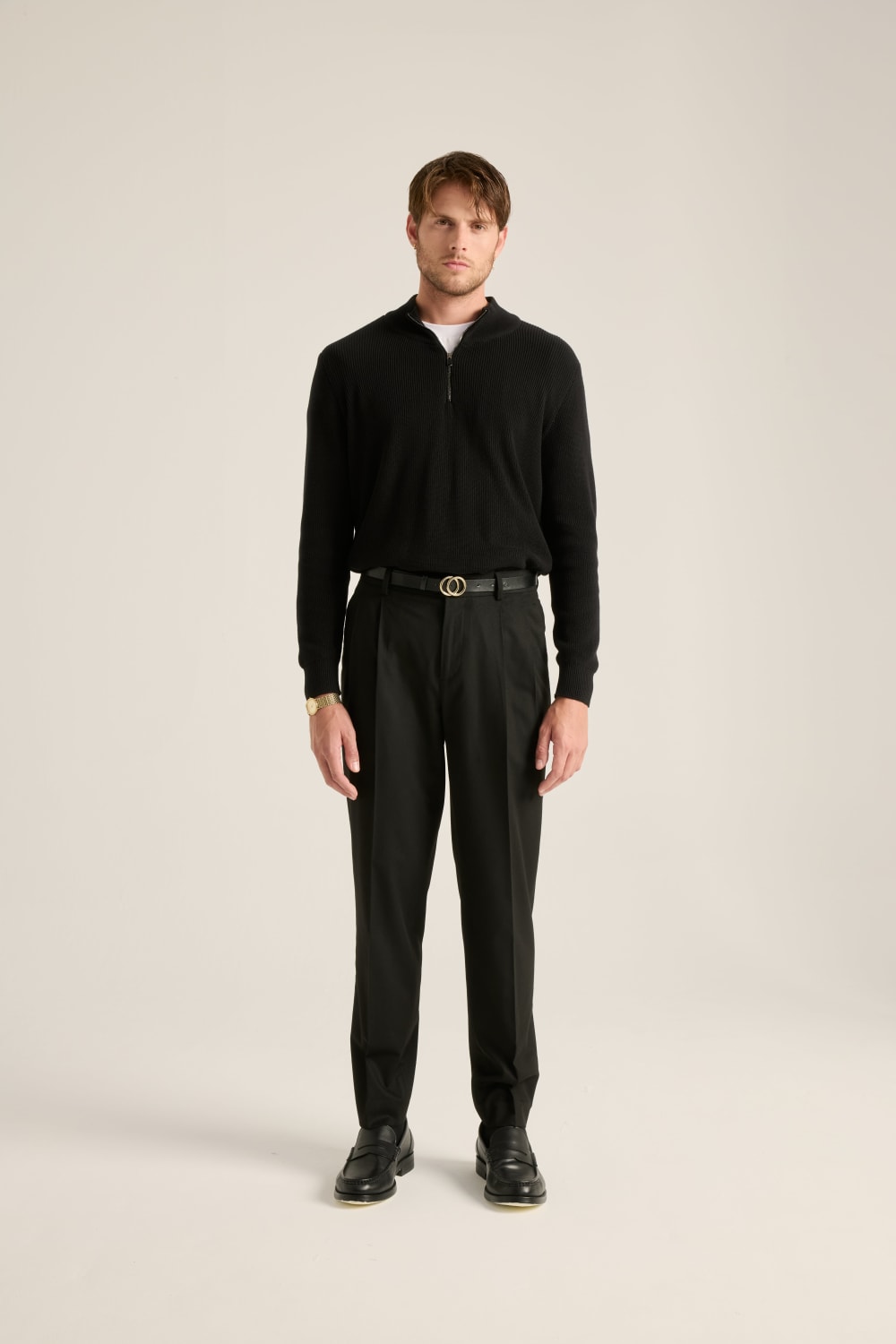 Batts-Marcus Yüksel Bel Pantolon Siyah-Pantolon-4-Milagron.com