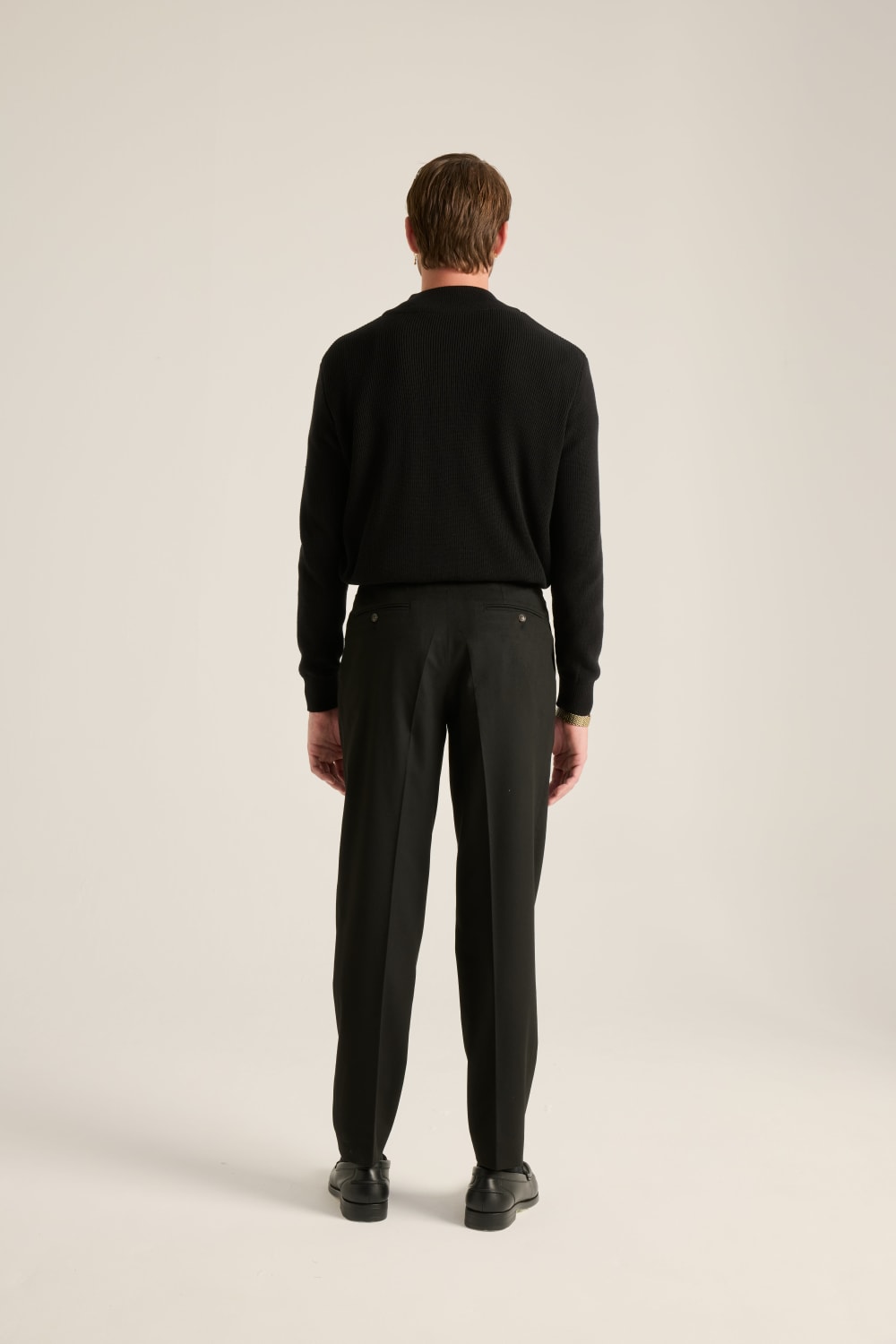 Batts-Marcus Yüksel Bel Pantolon Siyah-Pantolon-5-Milagron.com