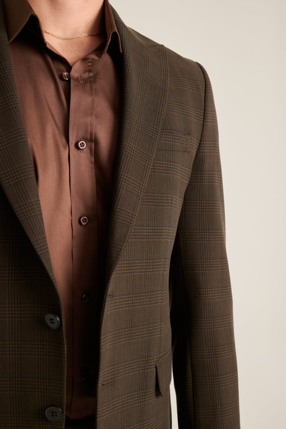 Batts-Matteo Blazer Kareli Koyu Kahve-Ceket-4-Milagron.com