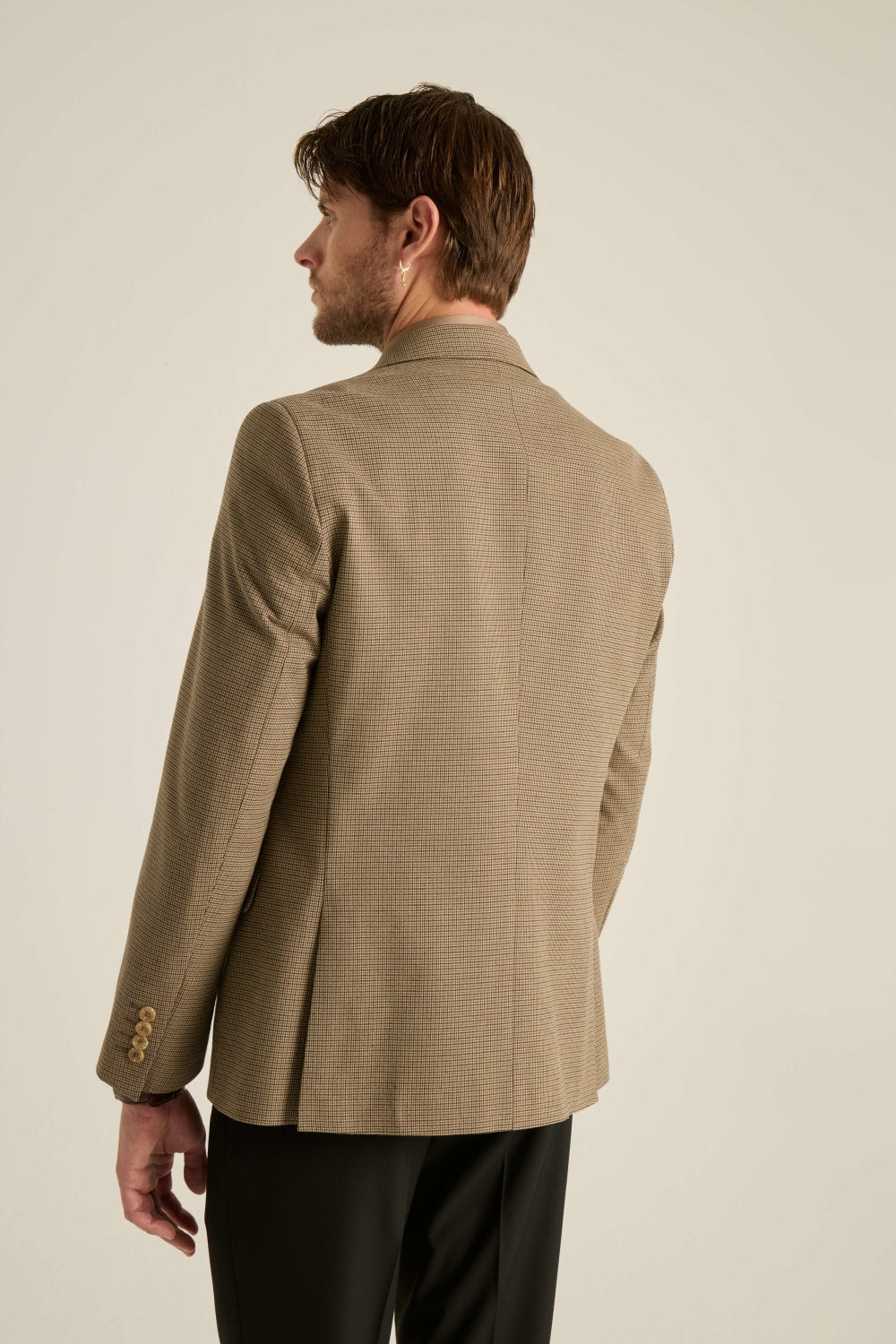 Batts-Matteo Blazer Küçük Kareli Açık Kahve-Ceket-3-Milagron.com