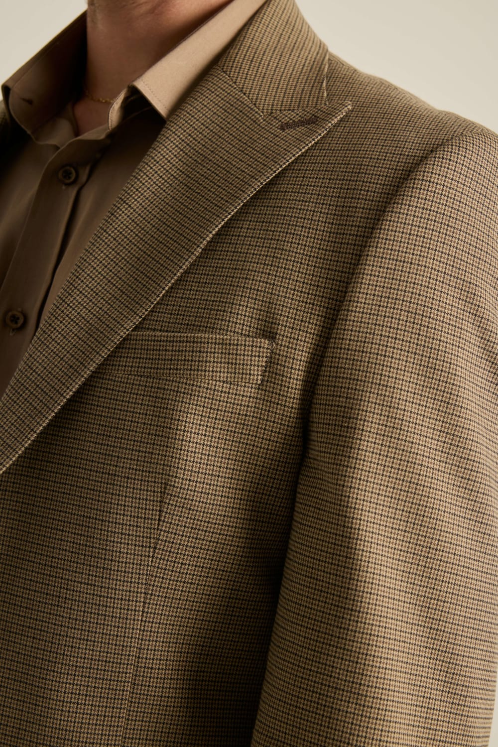 Batts-Matteo Blazer Küçük Kareli Açık Kahve-Ceket-4-Milagron.com