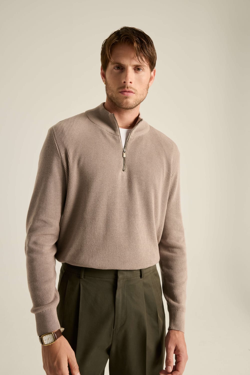 Batts-Volpe Half Zipped Triko Taş-Sweatshirts & Hoodies-1-Milagron.com