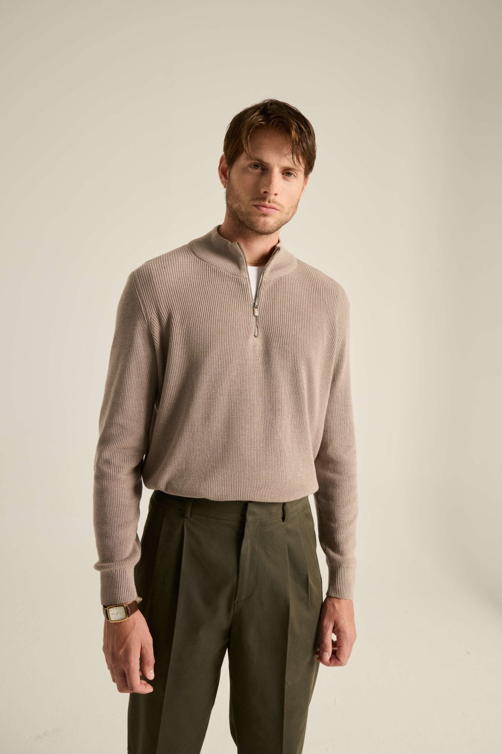 Batts-Volpe Half Zipped Triko Taş-Sweatshirts & Hoodies-4-Milagron.com