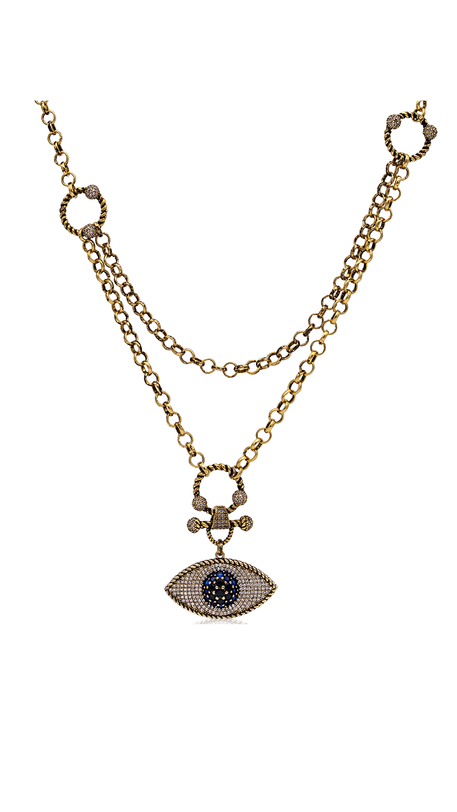 Bayemeyc-Caarina Altın Kaplama Göz Kolye-Kolye-1-Milagron.com