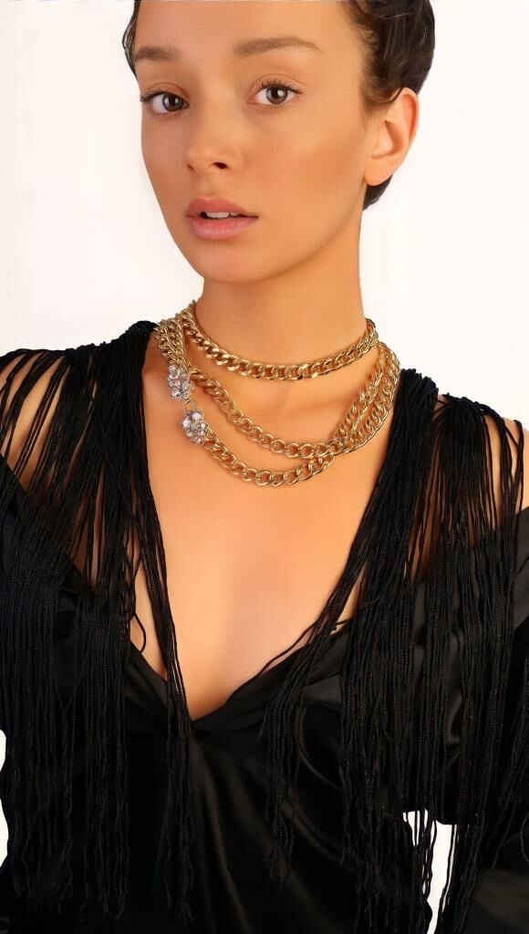 Bayemeyc-Fiore Altın Kaplama Çoklu Kolye-Kolye-2-Milagron.com