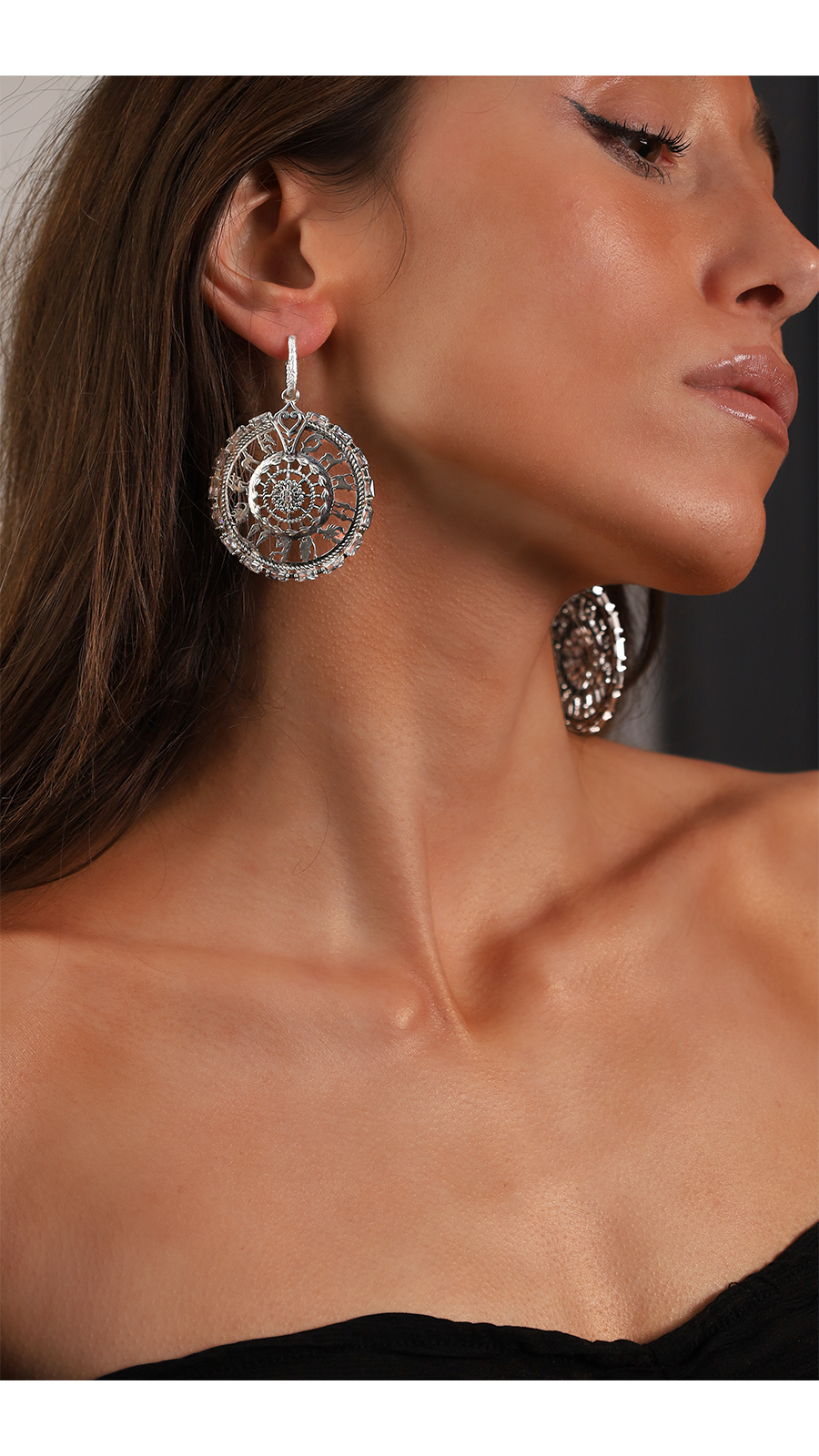 Bayemeyc-Galassia Gümüş Sallantılı Küpe-Küpe-2-Milagron.com