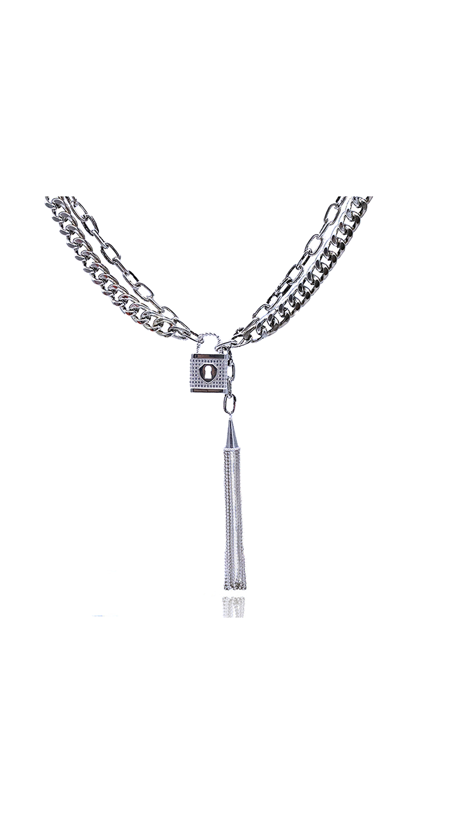 Bayemeyc-Gümüş Püsküllü Ki̇li̇t Kolye-Kolye-1-Milagron.com