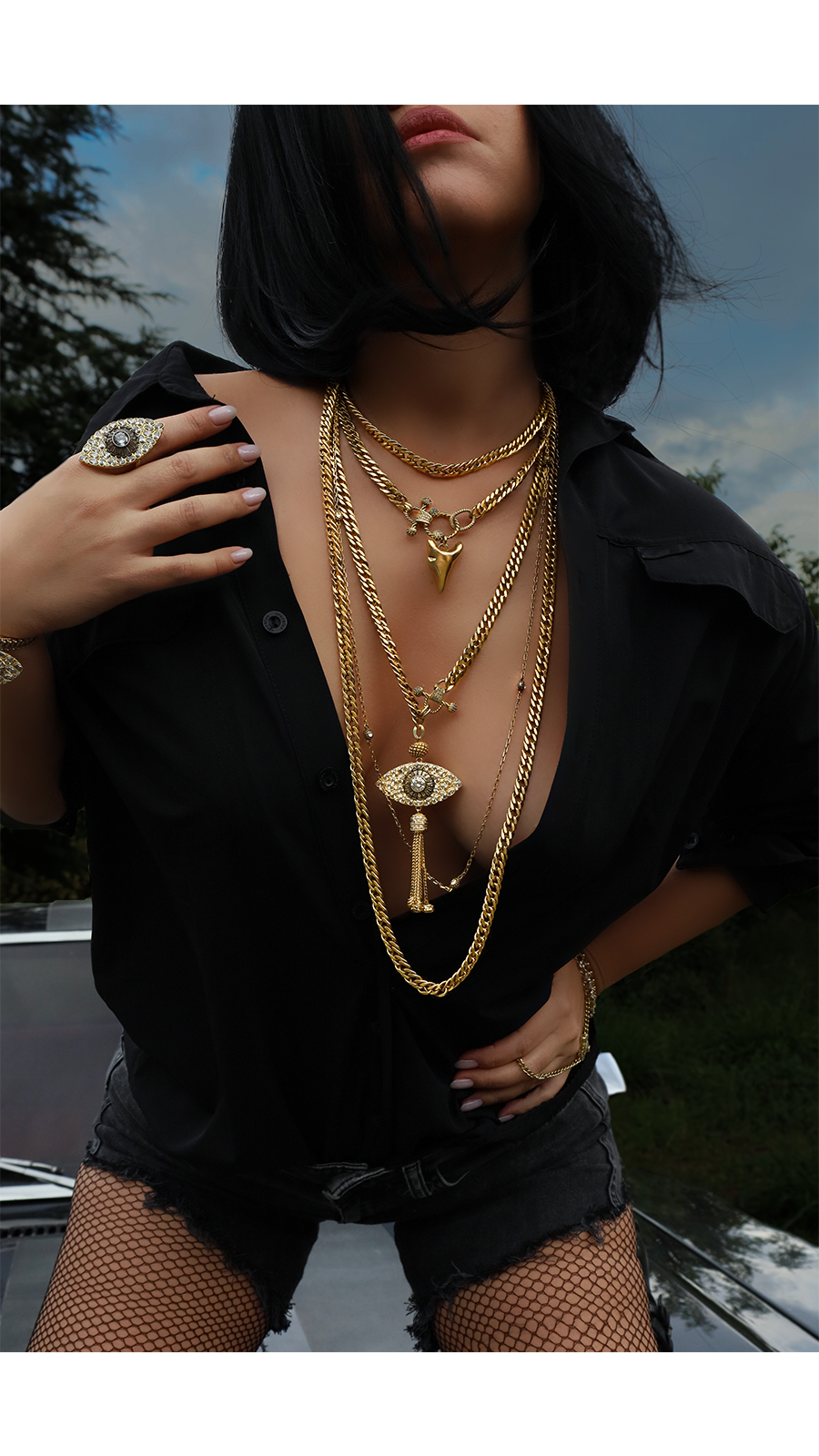 Bayemeyc-Impresion Altın Kaplama Göz Kolye-Kolye-3-Milagron.com