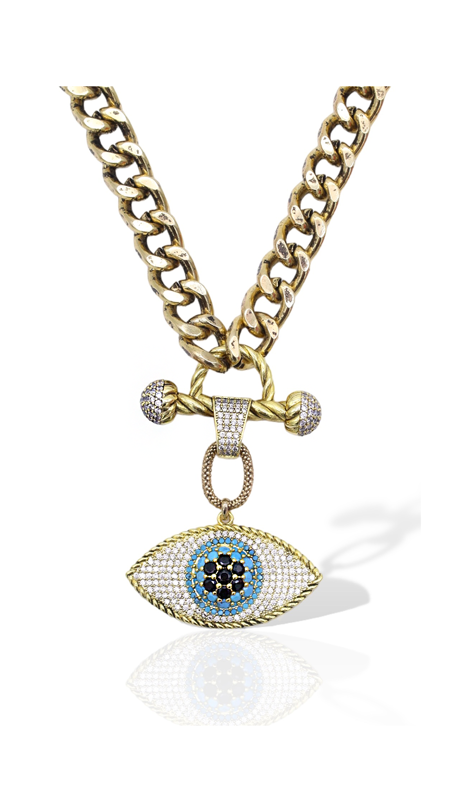 Bayemeyc-Mare Altin Kaplama Göz Kolye-Kolye-1-Milagron.com