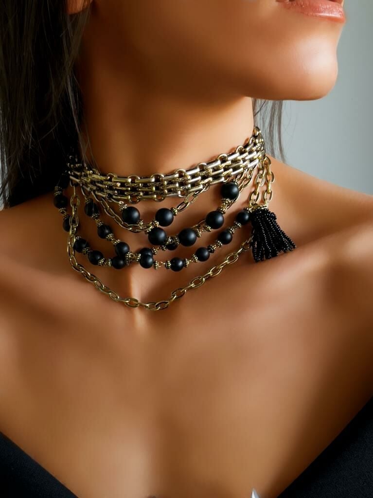 Bayemeyc-Onyx Doğal Taş Zi̇nci̇r Kolye-Kolye-2-Milagron.com