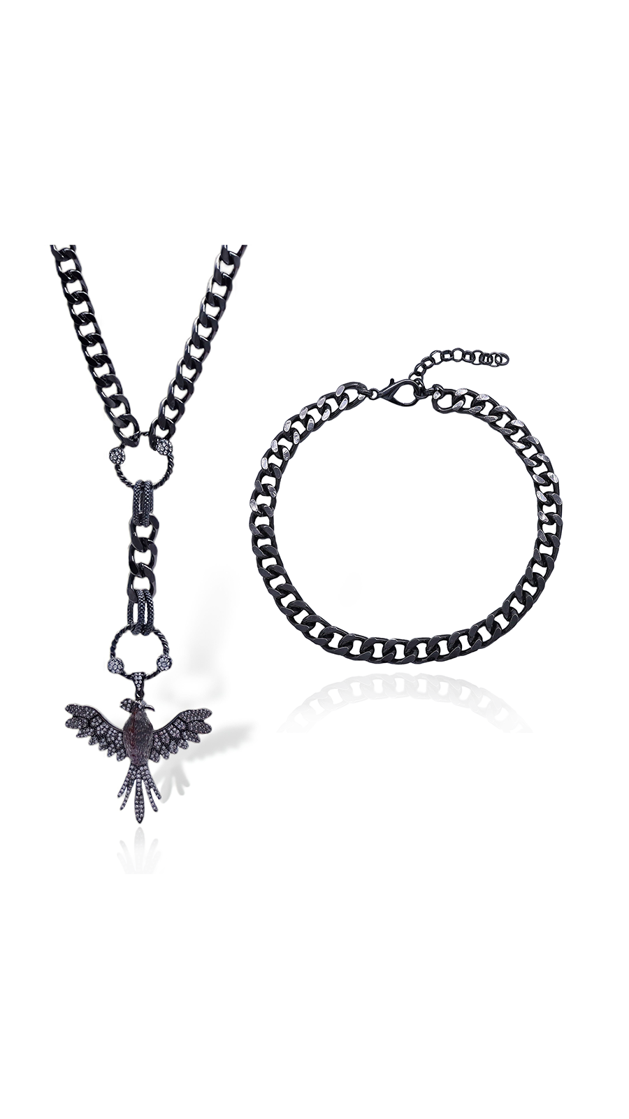 Bayemeyc-Phoenix Si̇yah Anka Kuşu Kolye-Kolye-1-Milagron.com