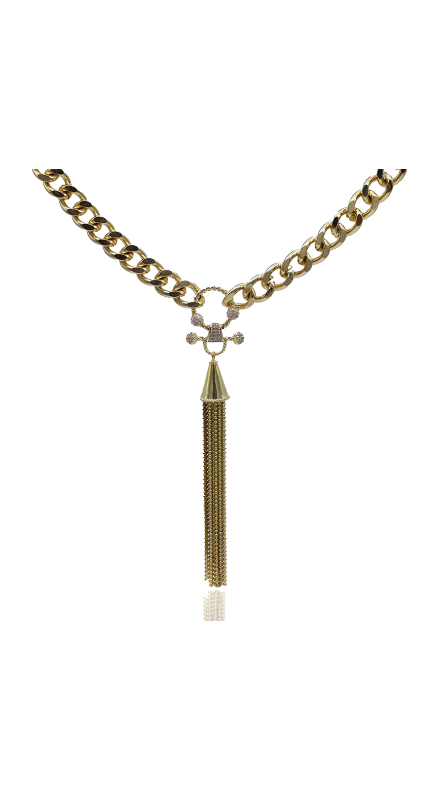Bayemeyc-Püskül Altın Kaplama Zi̇nci̇r Kolye-Kolye-1-Milagron.com