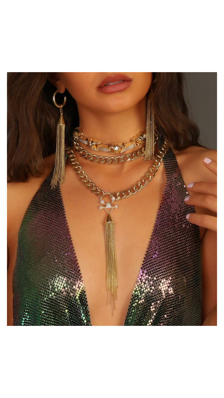 Bayemeyc-Püskül Altın Kaplama Zi̇nci̇r Kolye-Kolye-2-Milagron.com