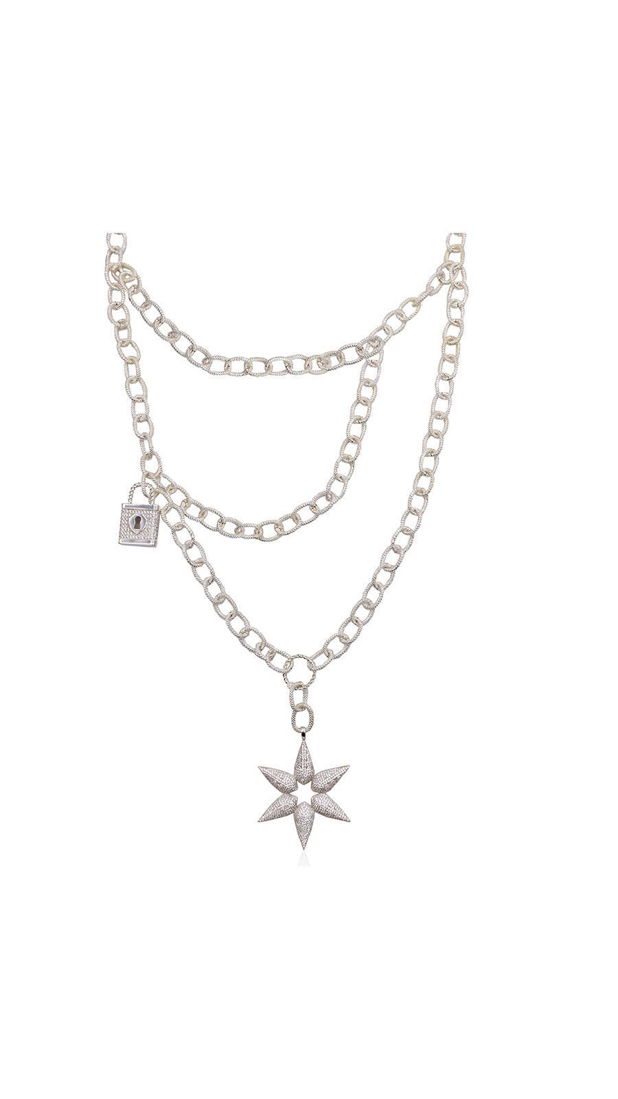 Bayemeyc-Rigel Gümüş Kaplama Zi̇nci̇r Kolye-Kolye-1-Milagron.com