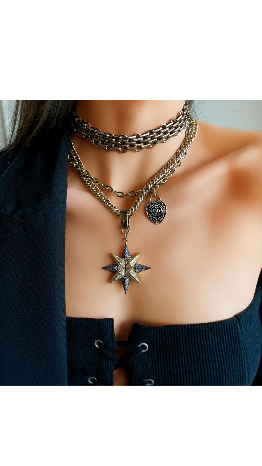 Bayemeyc-Rosa Kalp Altın Kaplama Kolye-Kolye-4-Milagron.com