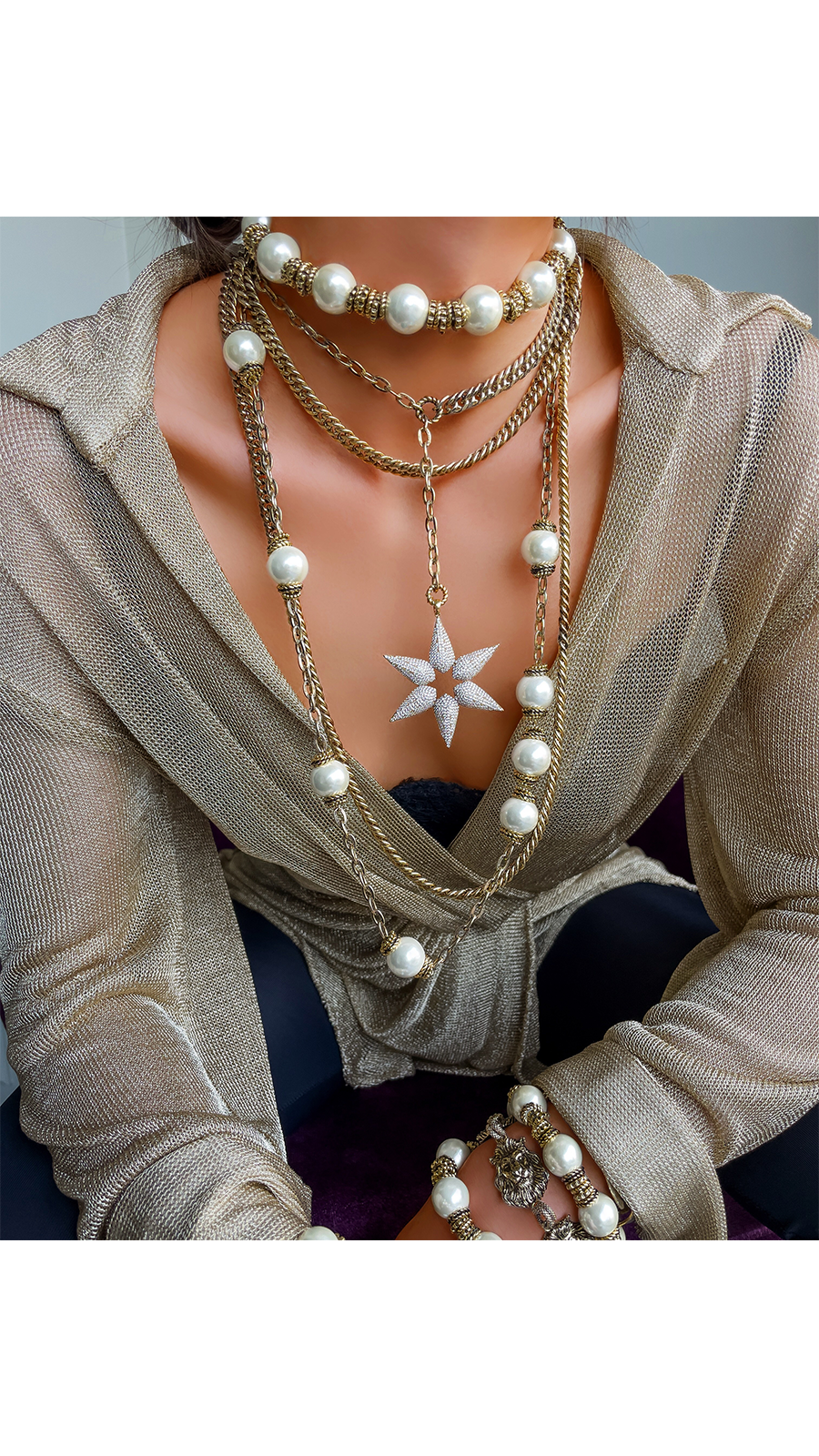 Bayemeyc-Sidereal Altın Kaplama Zi̇nci̇r Kolye-Kolye-2-Milagron.com