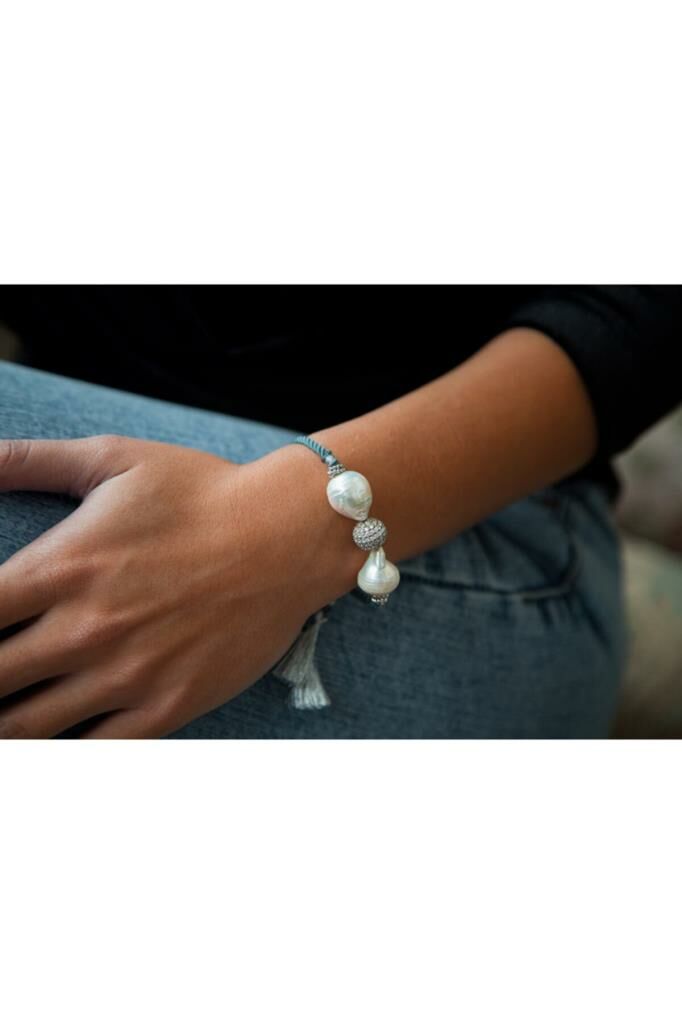 Bayemeyc-Simp Barok İncili Gümüş Bileklik-Bileklik-2-Milagron.com