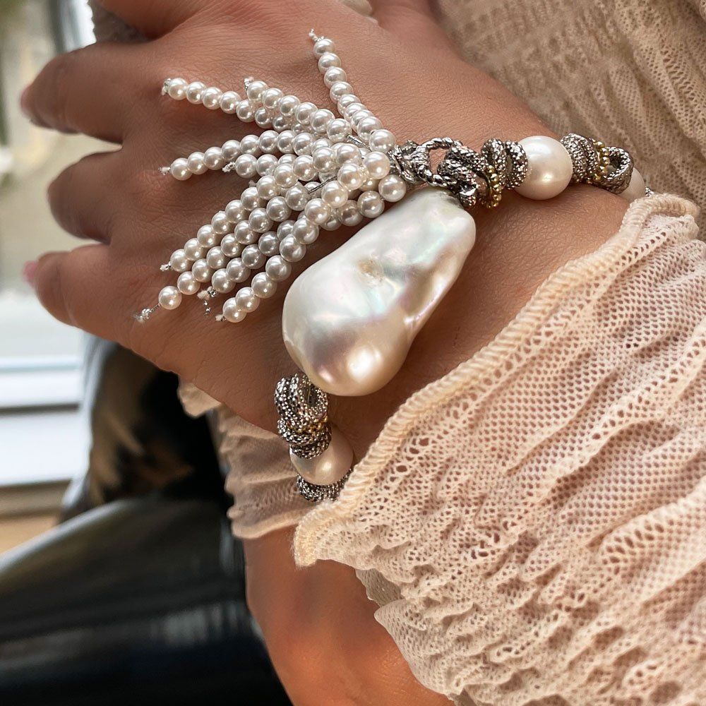 Bayemeyc-Suma 925 Ayar Gümüş Barok İnci̇ Bi̇lekli̇k-Bileklik-2-Milagron.com