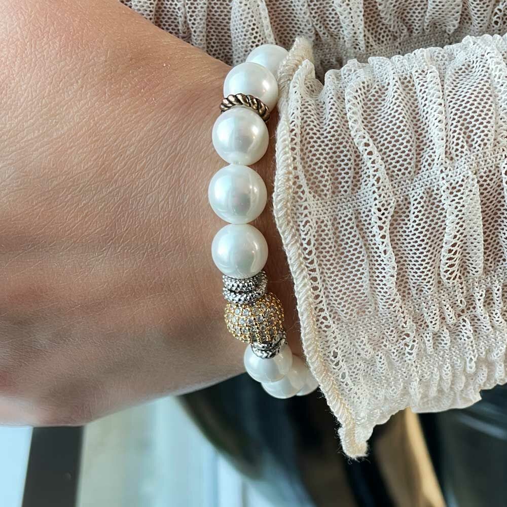 Bayemeyc-Suma 925 Ayar Gümüş İnci̇ Bi̇lekli̇k-Bileklik-2-Milagron.com