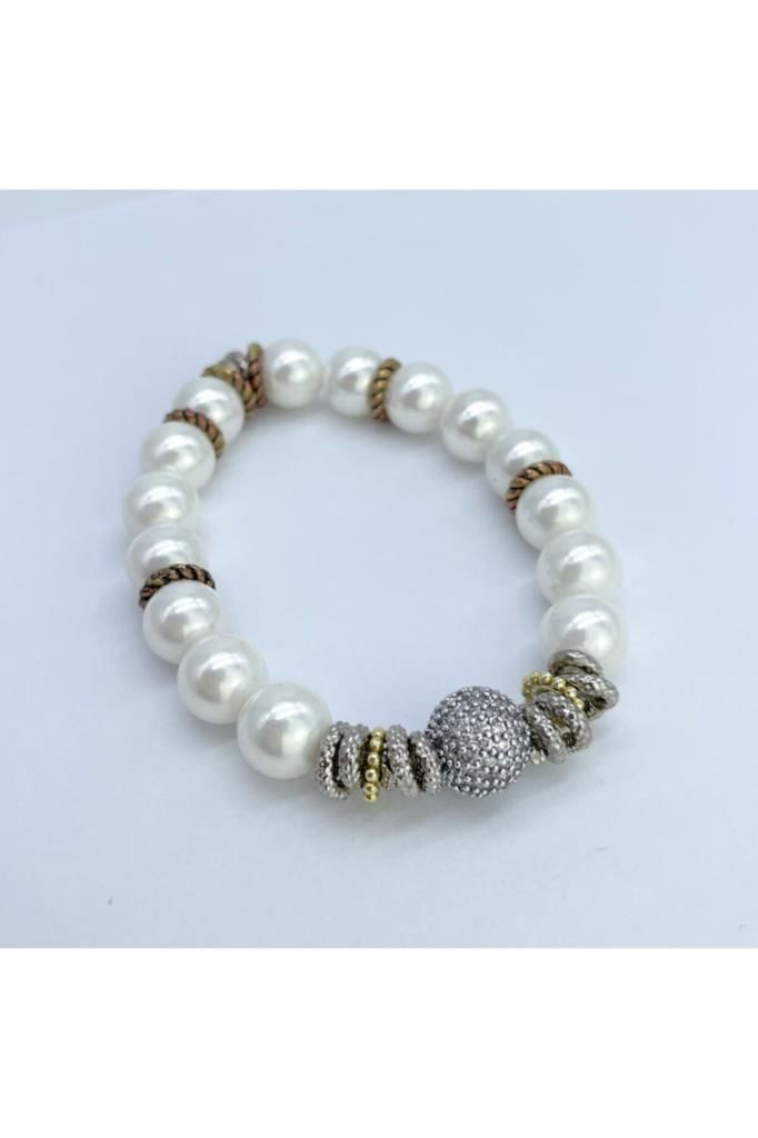 Bayemeyc-Suma Silver 925 Ayar Gümüş Mayorka İnci̇ Bi̇lekli̇k-Bileklik-1-Milagron.com