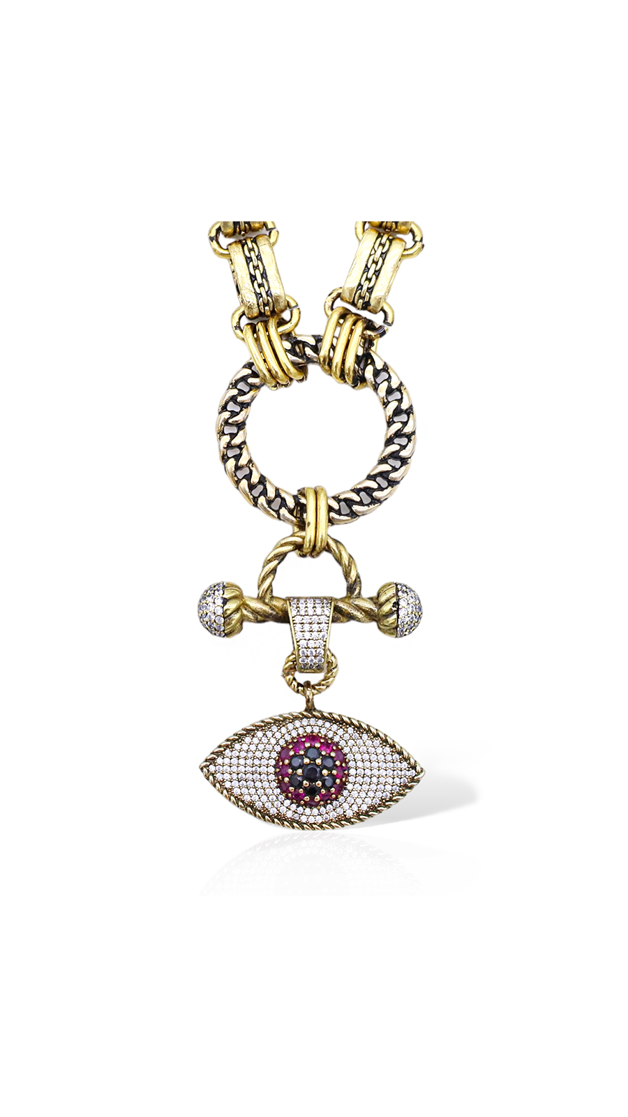 Bayemeyc-Viola Altin Kaplama Göz Kolye-Kolye-2-Milagron.com