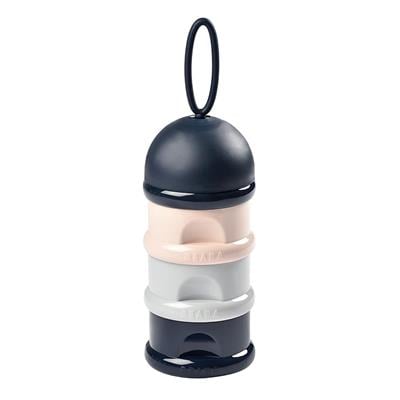 3 Katmanlı Süt Tozu Kutusu Ve Atıştırmalık Kabı (Dark Blue + Grey + Pink)