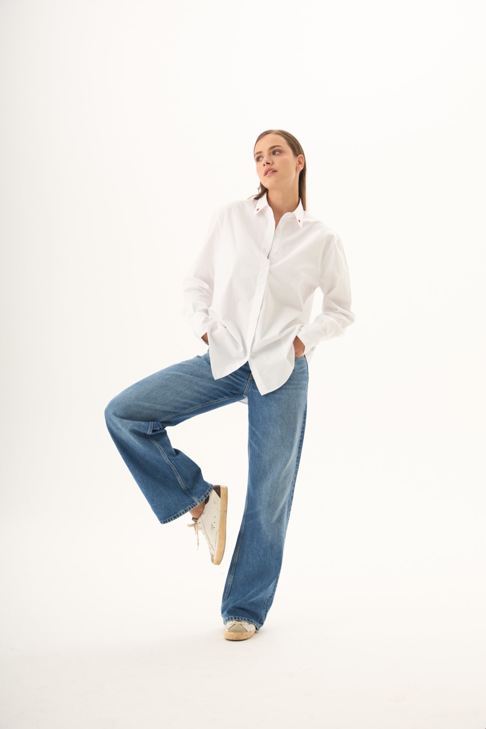 Beauty Bites-Yaka Kalp Detaylı Amelie Oversize Gömlek-Gömlek-3-Milagron.com