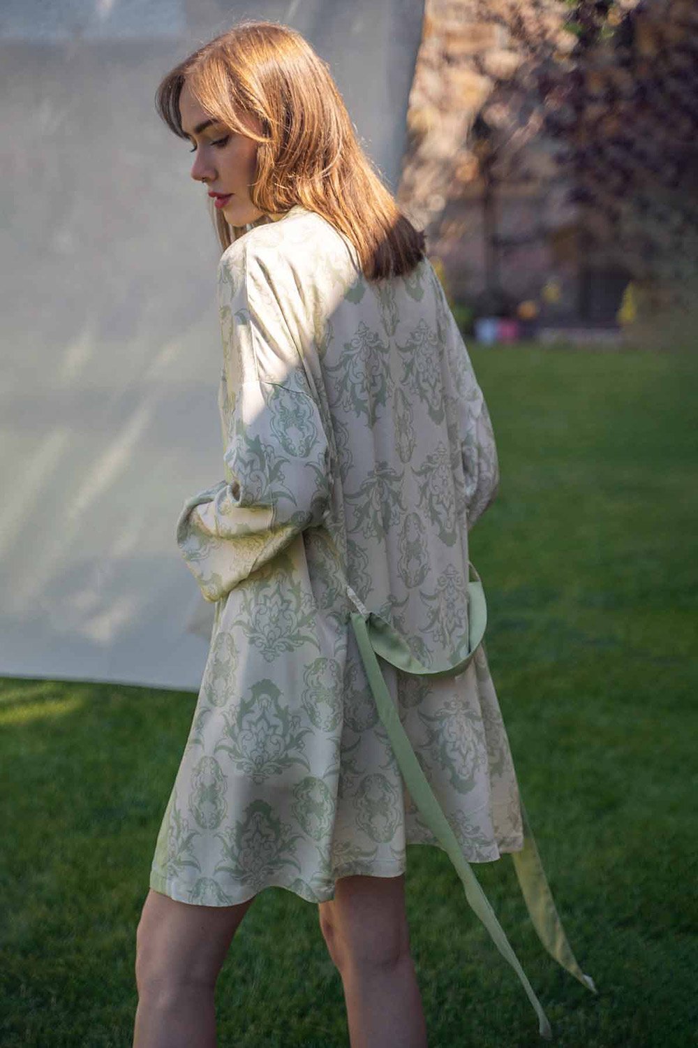 Bed and Beyond-Kısa Kimono - Damask Rose-Sabahlık-3-Milagron.com