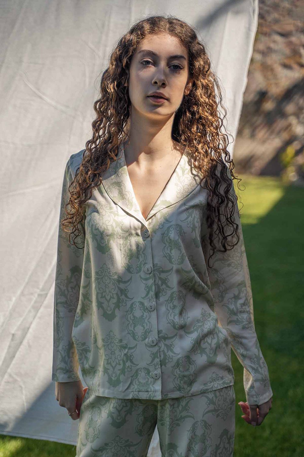 Bed and Beyond-Uzun Pijama Takımı - Damask Rose-Pijama Takımı-1-Milagron.com