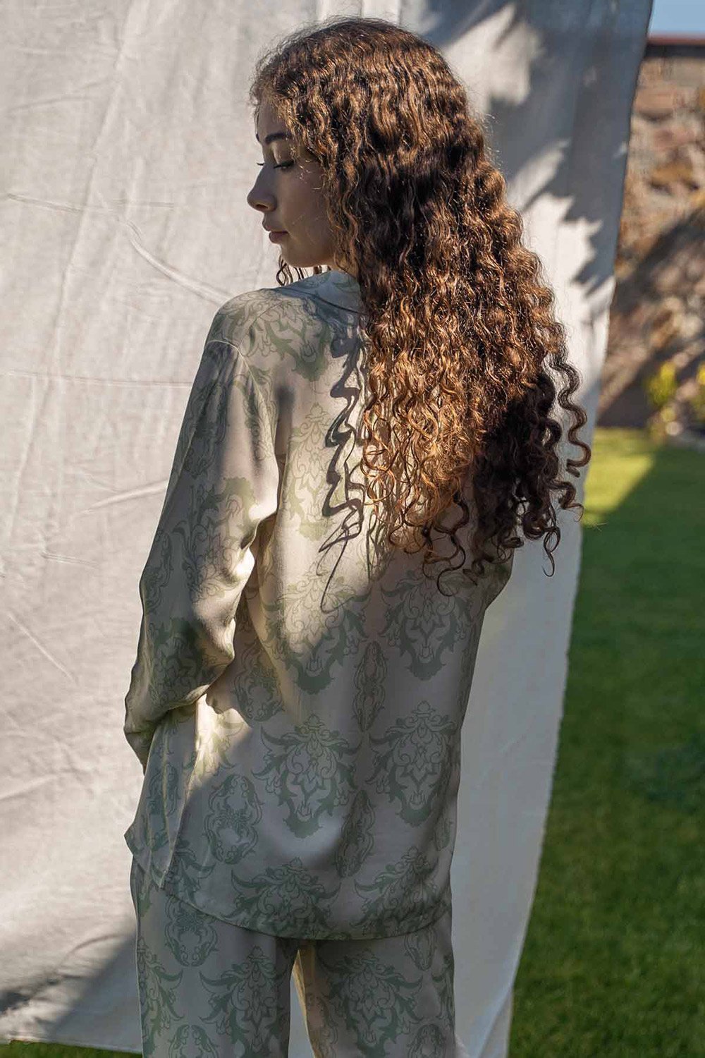 Bed and Beyond-Uzun Pijama Takımı - Damask Rose-Pijama Takımı-3-Milagron.com