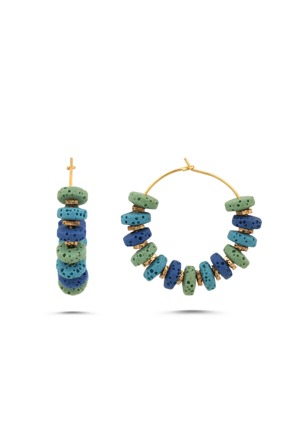 Berrin Özkan-Azure Tide Natural Stone Earrings-Küpe-1-Milagron.com