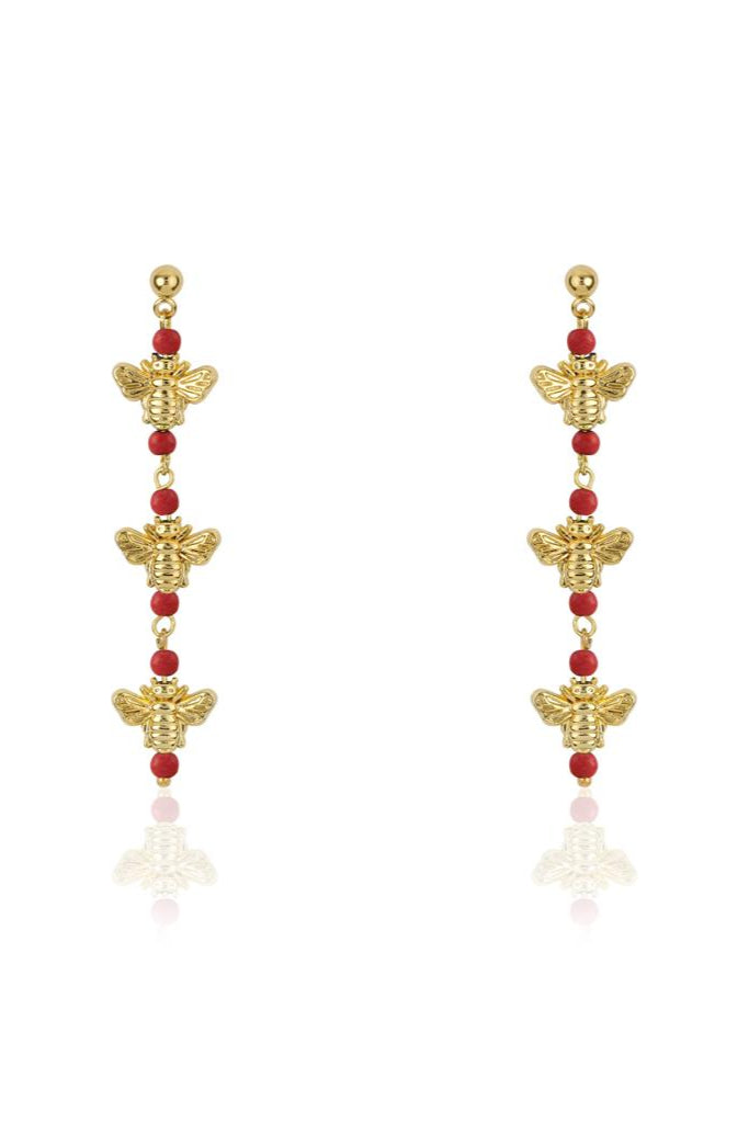Berrin Özkan-Bee Love Drop Earrings-Küpe-4-Milagron.com