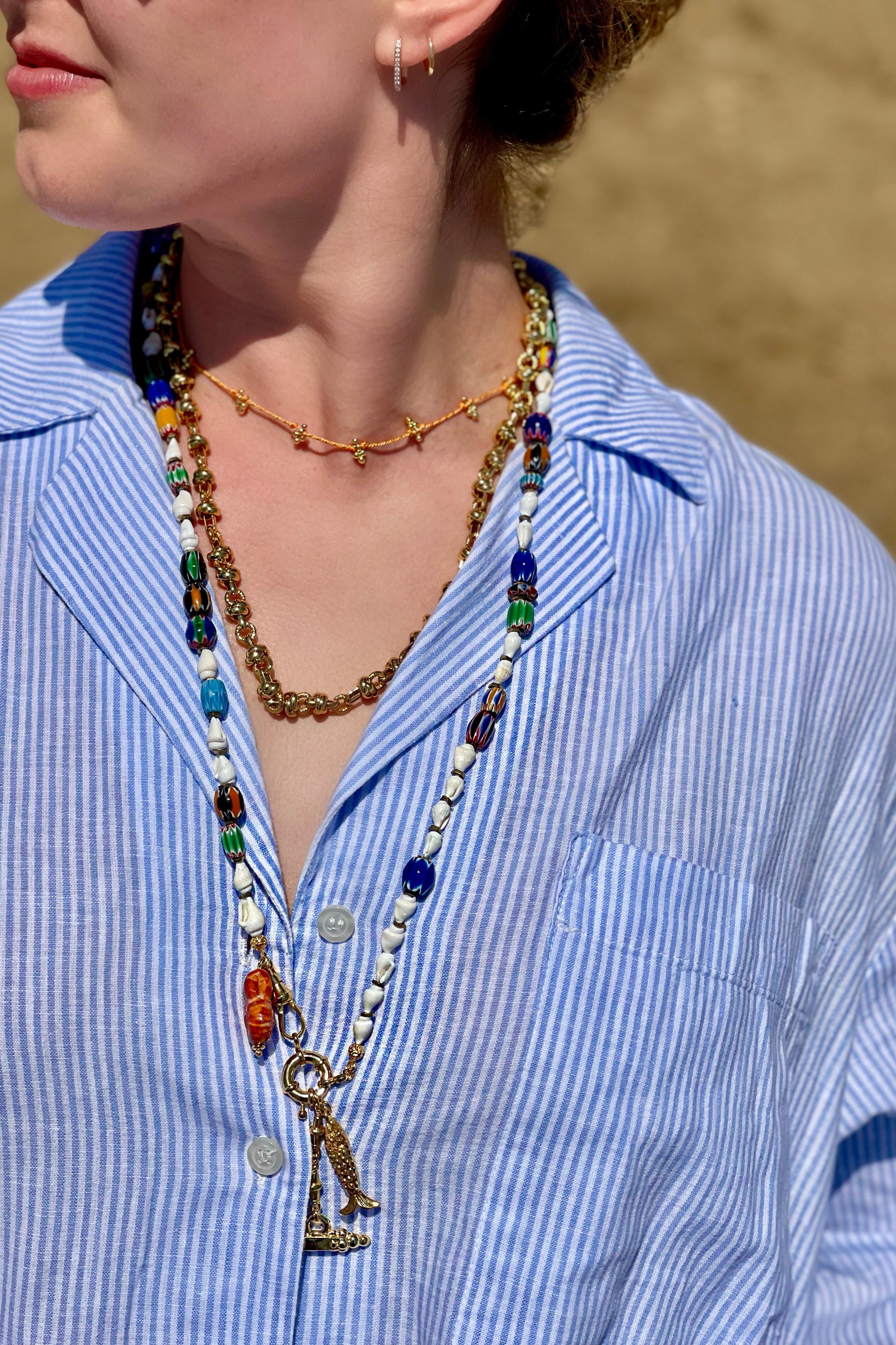 Berrin Özkan-Boho Tide Seashell Long Necklace-Kolye-2-Milagron.com