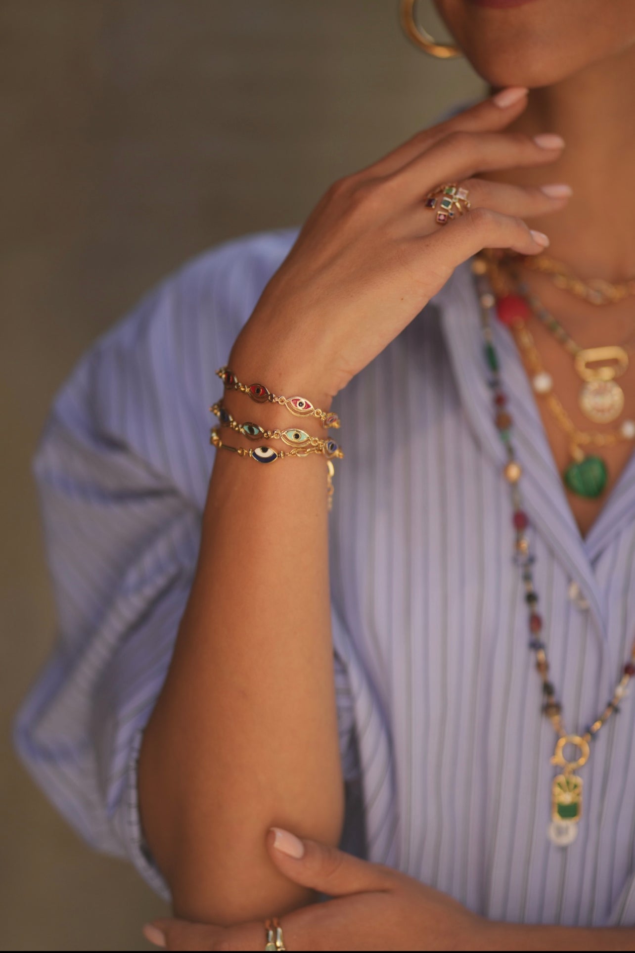 Berrin Özkan-Cleopatra Evil Eye Bracelet-Bileklik-2-Milagron.com