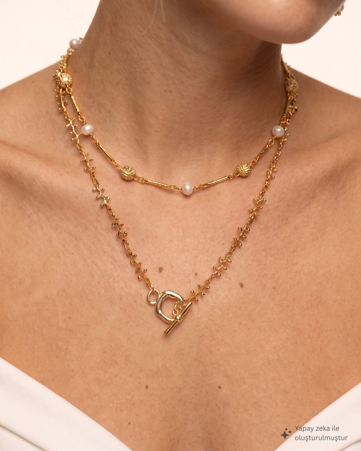 Coralia Gold Plated Chain Necklace