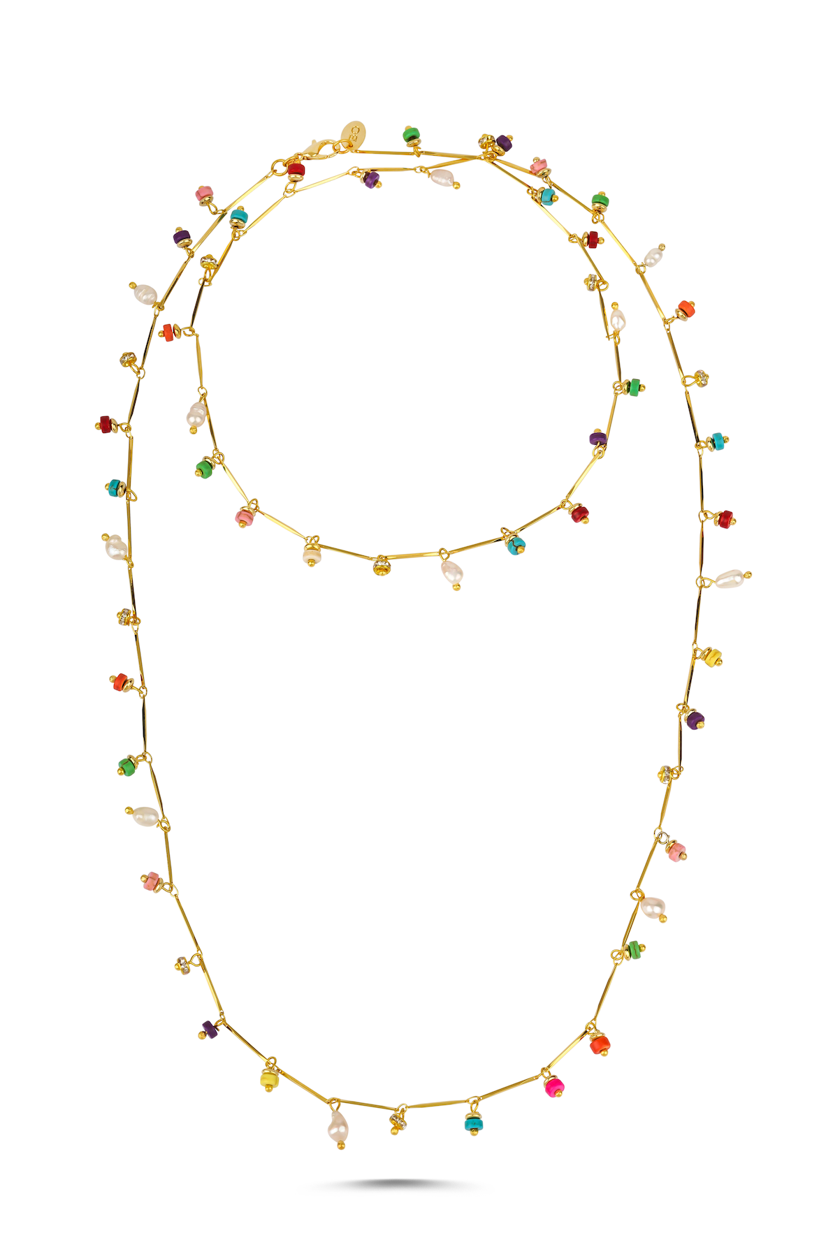Berrin Özkan-Dancing Disco Rainbow Sparkle Long Necklace-Kolye-1-Milagron.com