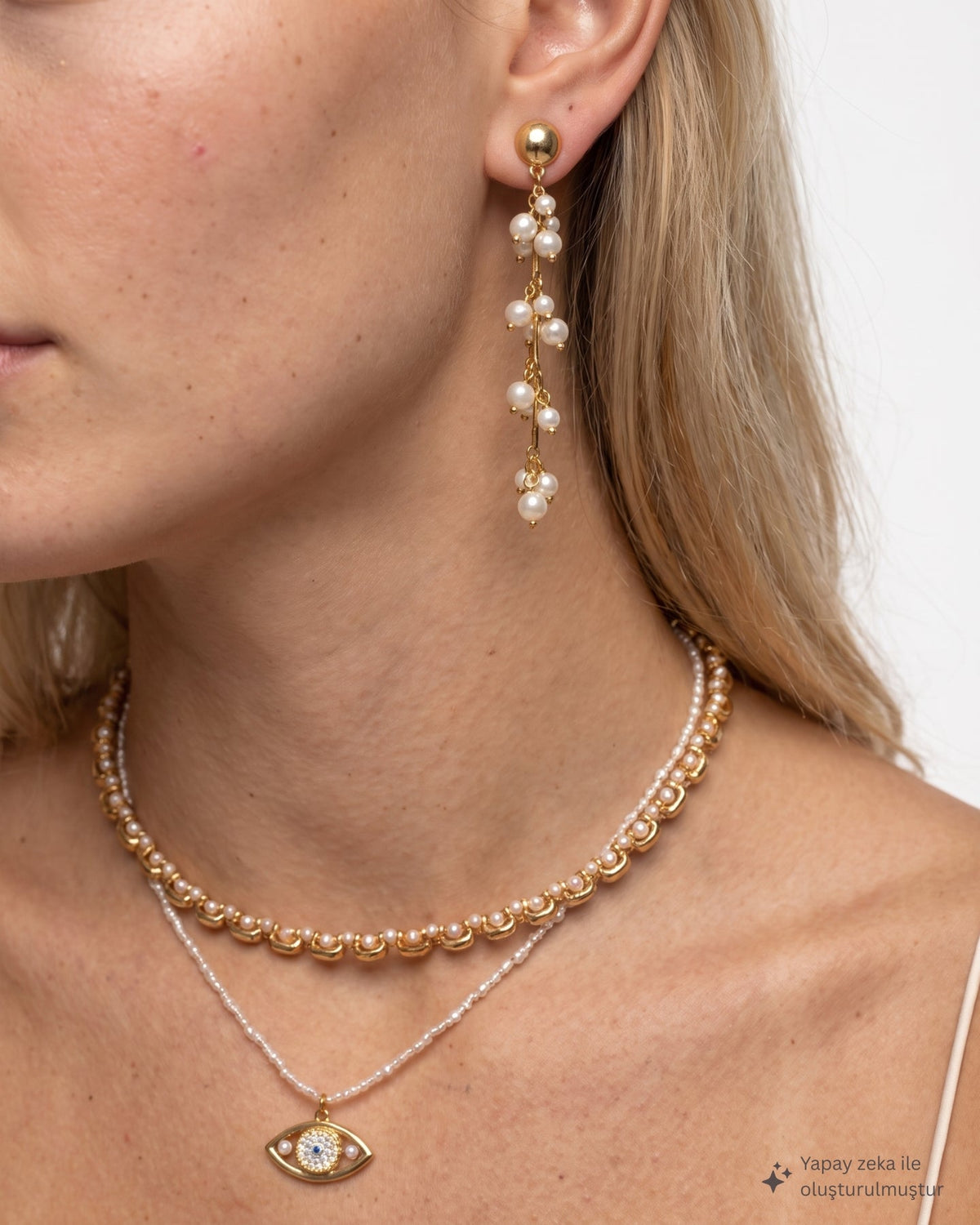 Elara Pearl Eye Necklace
