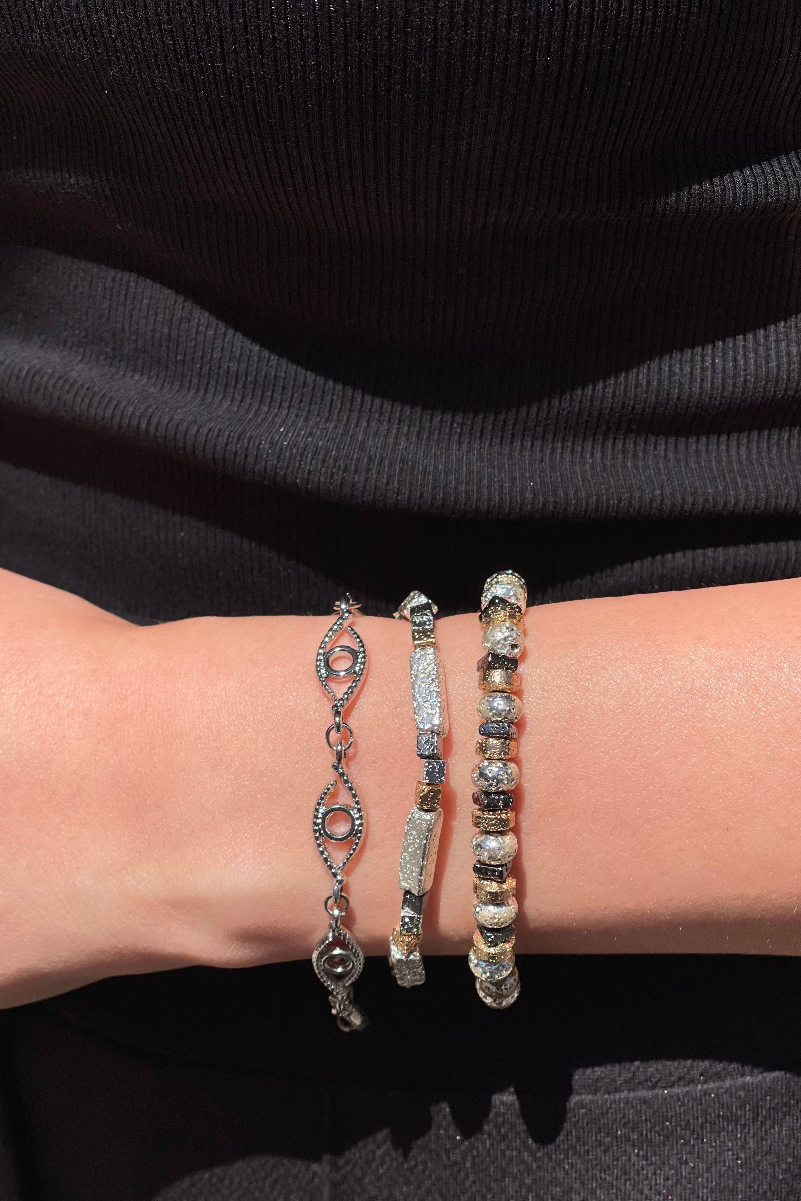 Berrin Özkan-Eternal Gaze Silver Plated Bracelet-Bileklik-2-Milagron.com