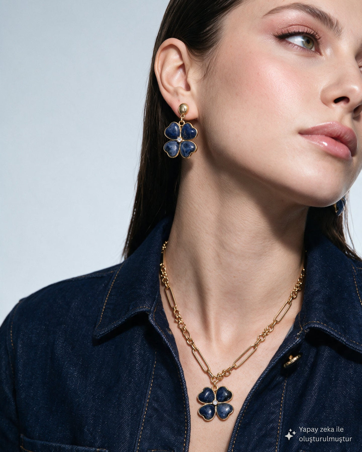 Garden Clover Lapis Earrings