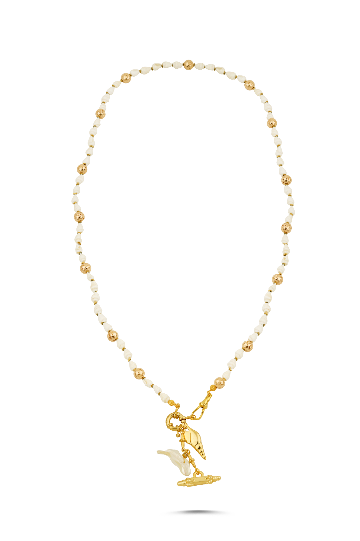 Berrin Özkan-Golden Tide Seashell Long Necklace-Kolye-1-Milagron.com