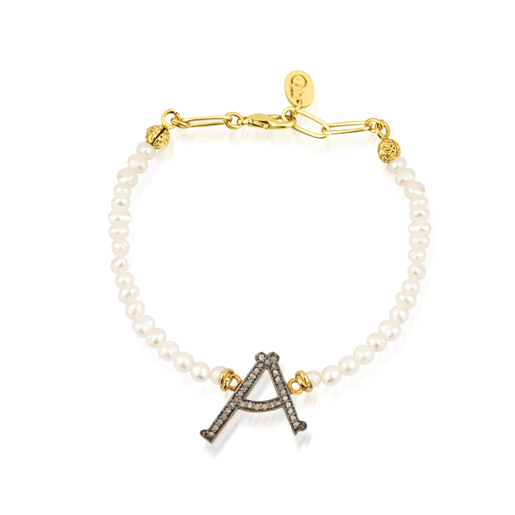 Grace Pearl Letter Bracelet