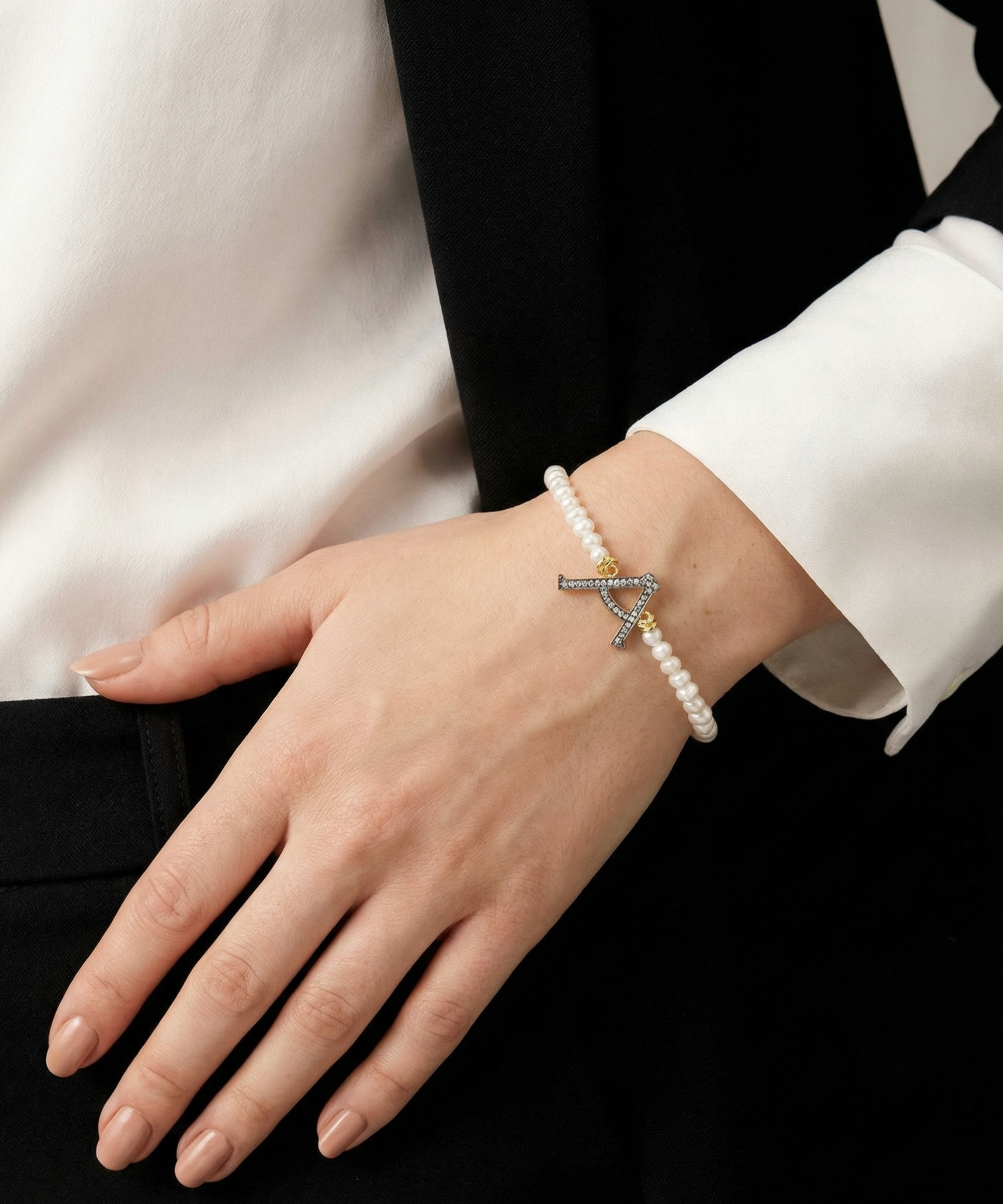 Grace Pearl Letter Bracelet