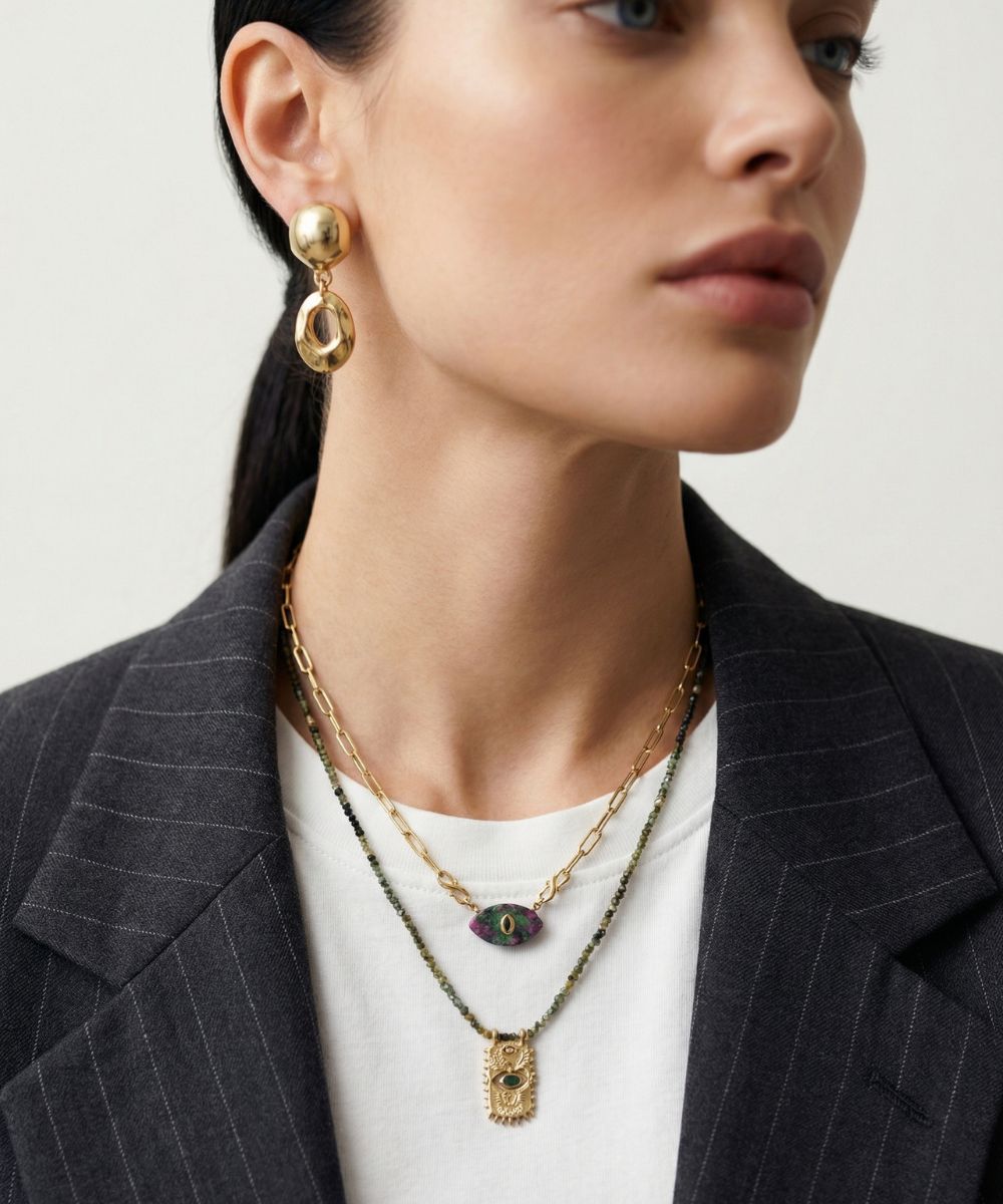 Guardian Eye Ruby Zoisite Necklace - 0
