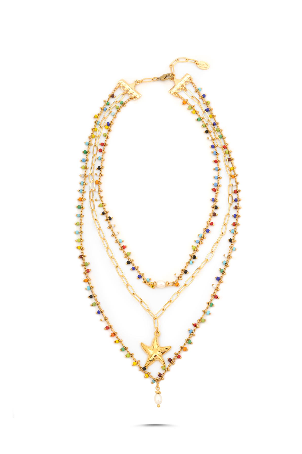 Berrin Özkan-Gypsy Chain Love Multicolor Necklace-Kolye-1-Milagron.com
