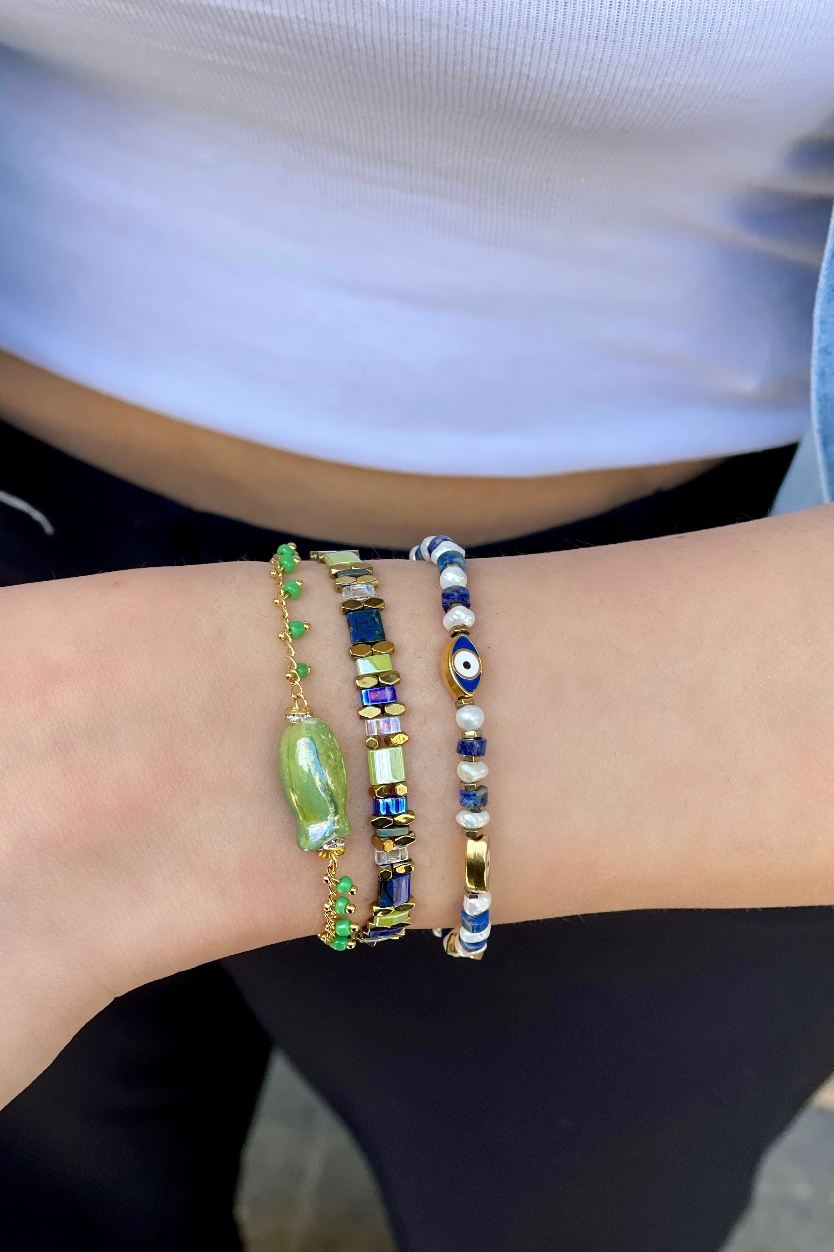 Berrin Özkan-Gypsy Fish Green Bracelet-Bileklik-3-Milagron.com