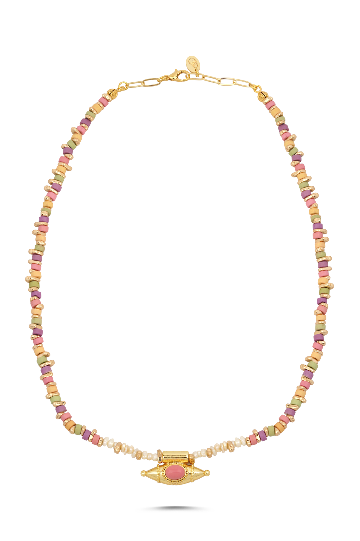 Berrin Özkan-Mystic Eye Multicolor Pearl Necklace-Kolye-1-Milagron.com