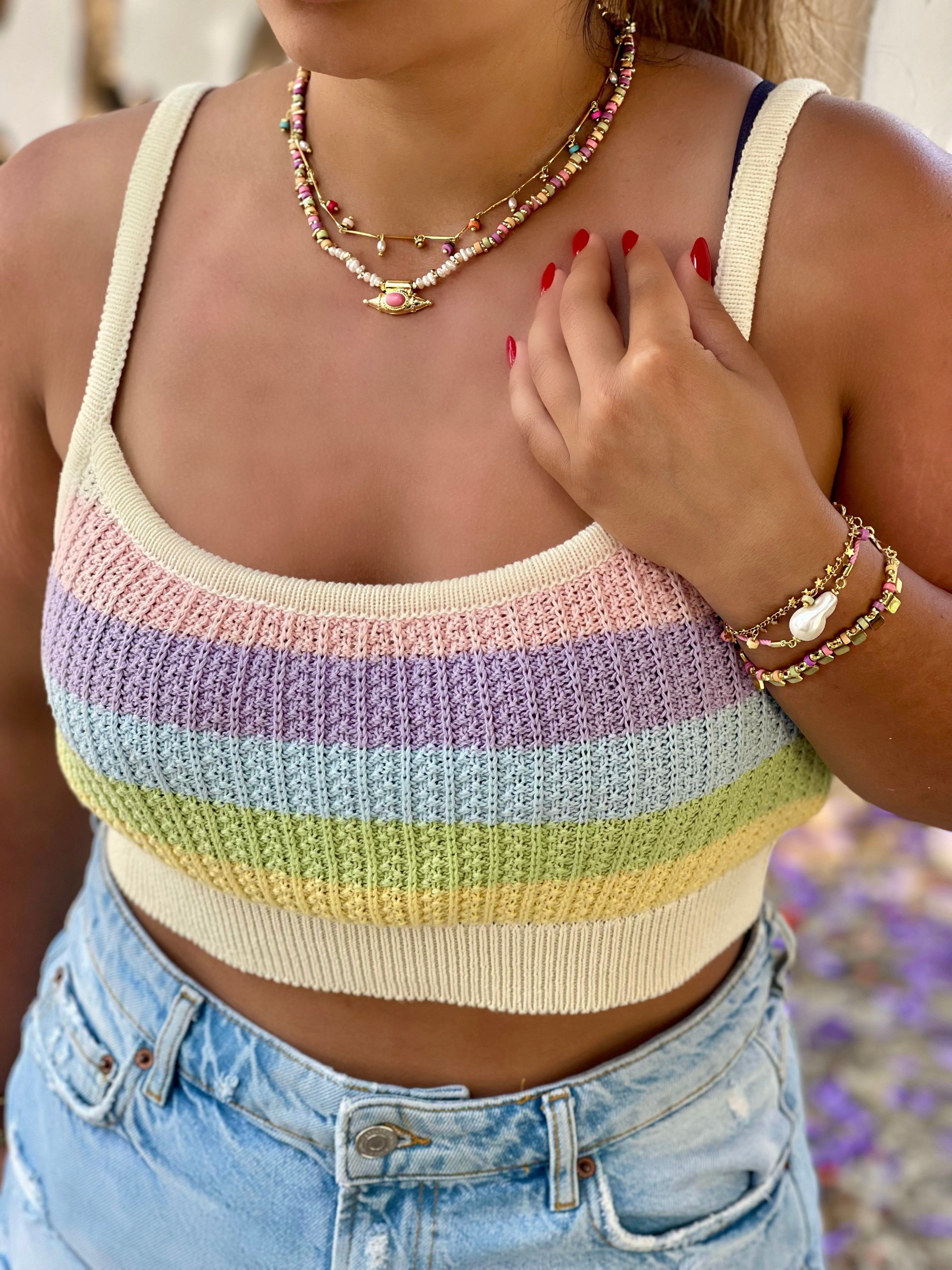 Berrin Özkan-Mystic Eye Multicolor Pearl Necklace-Kolye-3-Milagron.com