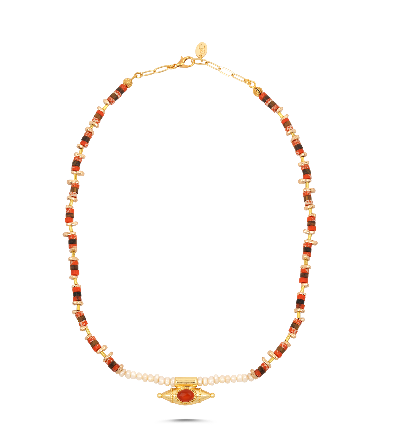 Mystic Eye Orange Pearl Necklace