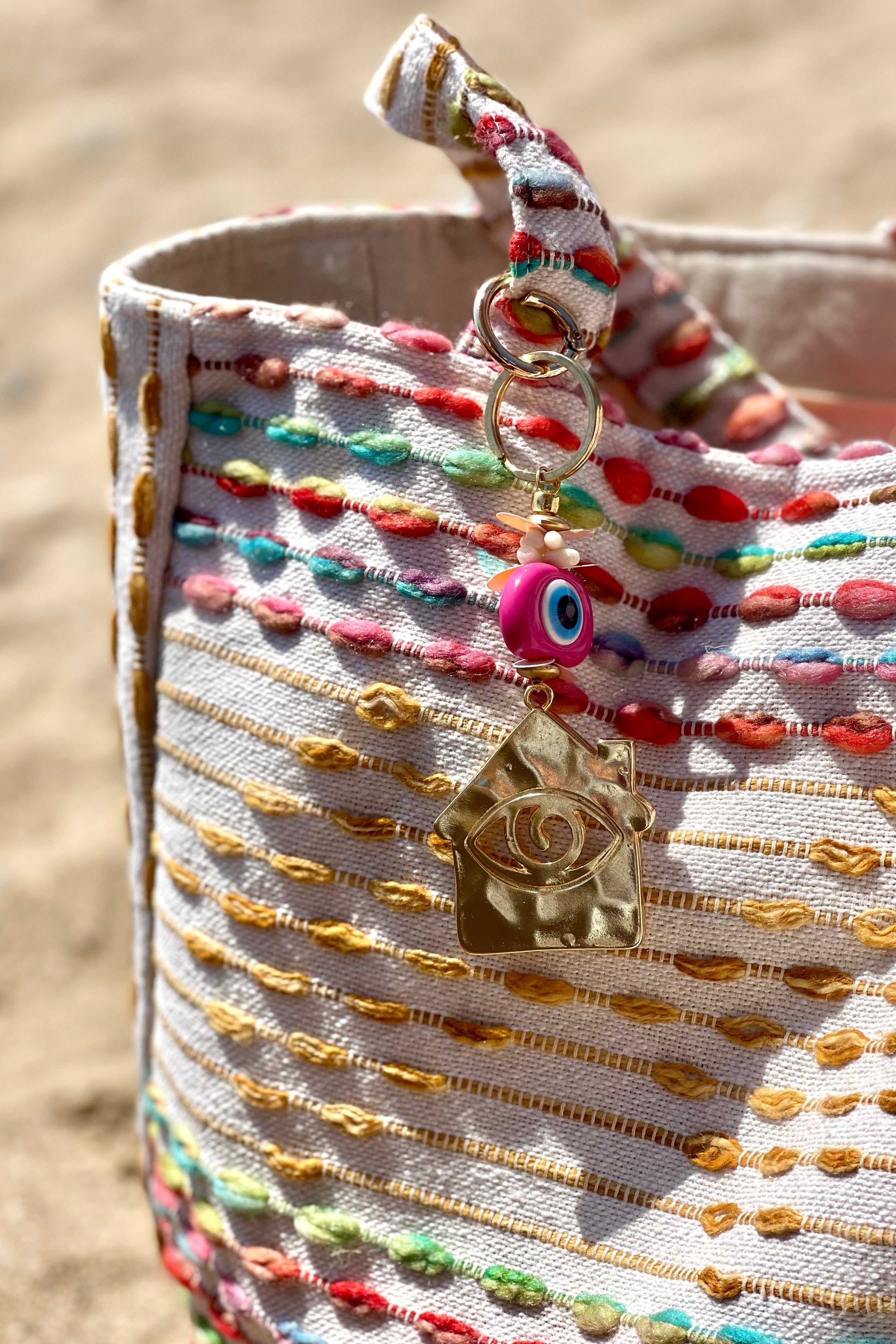 Berrin Özkan-Nazar Nest Pink Key Chain / Bag Charm-Anahtarlık-2-Milagron.com